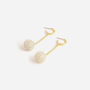 J Crew JCrew Pavé Crystal Drop Earrings Gold New